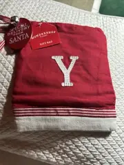 Wondershop Christmas Cloth Drawstring Gift Bag Monogram Letter Initial Y Target