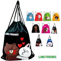 在飛比找ETMall東森購物網優惠-LINE FRIENDS 束口後背袋