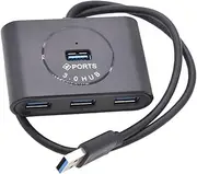 Gatuida USB Hub c 3.0 4-Port High Speed Hub USB Expansion for Laptop Phone Tablet Black