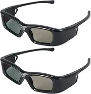 2PCS GL410 Glasses for Projector Full HD Active DLP Link for Optama View Sharp DLP Link Projectors Black 2PCS