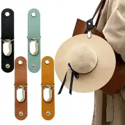 Hat Clip for Travel on Bag/Luggage, PU Leather Multifunctional Bk&bu&bn&o