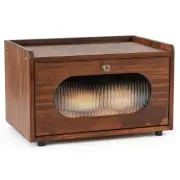 Bread Box for Kitchen Countertop Storage Wooden Breadbox Holder Container Mor...
