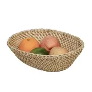 Rattan Bread Basket for Serving 12x8x4” Oval Wicker Fruit Tray Handmade Small