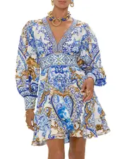 Camilla Button Front Frill Dress