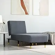Generic Chaise Longue Dark Grey Velvet,352803