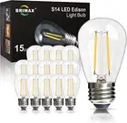 15X LED Bulbs E27 S14 Outdoor Edison Bulb for Festoon String Light, Shatterproof