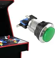 Arcade LED Illuminated Push Button,Round Silver Plated Button for Arcade Machine - High Transparent Game Accessory for Boys, Girls, and Adults