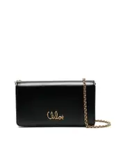 Chloé Iconic Flap Wallet On Chain In Shiny Leather