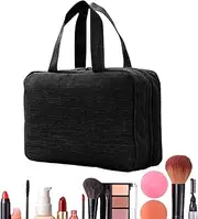 [Nkmujil] Hangable Travel Toiletry Bag, Makeup Brush Roll-Up Case Pouch Holder, 4-in-1 Waterproof Cosmetic Case, Foldable Pouch Container, Portable for Bathroom Shower