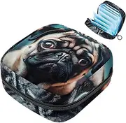 Sanitary Napkin Storage Bag,Period Bag,Cute Puppy Dog Portrait,Sanitary Bags for Feminine Products