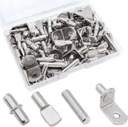 104Pcs Shelf Pins Kit,4 Styles Nickel Plated Shelf Support Pegs,Bookshelf Pegs