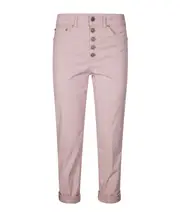 Logo patch denim trousers 25,26,28 Nude