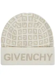 Givenchy 4G Monogrammed Wool-blend Beanie - Cream One Size