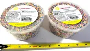 Pack of 2 Wilton 10.5 oz Tubs iridescent Nonpareils Sprinkles 21 oz Total