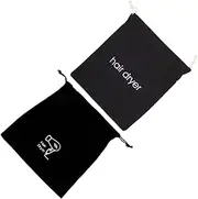 2Pcs Hair Dryer Storage Bag Canvas Pouch with Drawstring Multifunctional Holder for Home Use for Hair Dryer Accessories and More Dustproof Design
