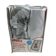 Skip Hop Travel Crib Soft Jersey Knit Fitted Baby Sheets-1 Cloud & 1 Solid White