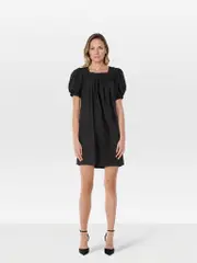 Black Balloon Sleeve Dress