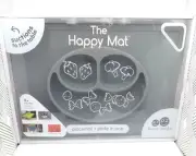 New EZ/PZ The Happy Mat - Placemat & Plate In One Gray 3 compartments NIP