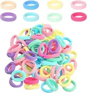 RENKE 200 Pcs baby hair bands,Cotton Hair bobbles for Girls - High Elasticity Baby Hair Bobbles in Candy Colors,toddler hair bands,hair bands for girls,kids hair bands(3 CM in Diameter)