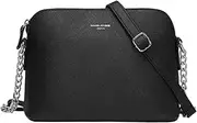 [David Jones] Women's Small Crossbody Bag - Chain Shoulder Bag - Saffiano PU Faux Leather Rigid Messenger Bag - Evening Party City Clutch - Ladies Zip Handbag - Fashion Elegant Simple