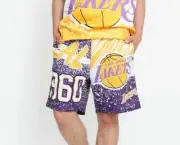 Mitchell & Ness Purple NBA Los Angeles Lakers Jumbotron Shorts Size XL NEW LA