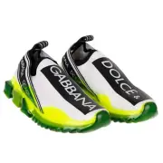 Dolce & Gabbana Slip-On Trainers Sorrento Logo White Neon Yellow Black 09400