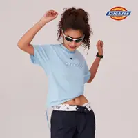 在飛比找蝦皮商城優惠-Dickies女款晴空藍純棉側邊綁帶立體Logo印花短袖T恤