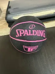 SPALDING TF MINI BASKETBALL BLACK & PINK SIZE 1 INDOOR OUTDOOR MINI BALL NEW