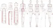 Fashion Illustration Rulers Sketching Templates Ruler Sewing Humanoid Patterns Design Clothing Measuring,Combination