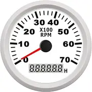 ALAGPNPMZH 3/4/6/8/10/12 Cylinder Engine Tachometer for Auto Outboard Motor Car Boat Combination Hour Meter Tach 7000RPM REV Counter 12 24V Speedometer(WW 7K)