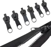 6Pcs Black Zippers Head Reusable Zip Puller Zip Slider Zipper Replacement