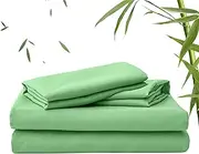 LINENOVA 2000TC Bamboo Bed Sheets Double – Ultra Soft 4 Piece Sheet Set, Deep Pocket 40cm, Natural Breathable & Sweat-Wicking, Ideal for Hot Sleepers (Avocado)