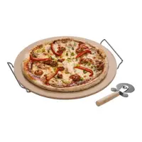在飛比找momo購物網優惠-【Premier】披薩刀+石陶披薩烤盤 38cm(Pizza