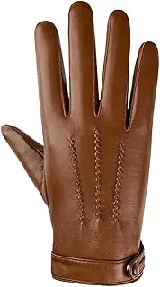 [HAMKVBPR] Men's Gloves Men's Winter Padded Thickened Warm Touch Screen Leather Gloves Winter Warm Gloves