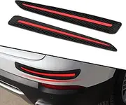 Sodcay 2 PCS Car Front Rear Bumper Protector Strip, Carbon Fiber Textured Bumper Protector Strip, Suitable for Cars, SUVs, Trucks (Black)