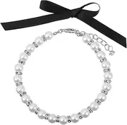 1 Set Pet Pearl Collar Bead Necklace Adjustable Puppy Collar Dog Necklaces for Small Dogs Necklaces for Dogs Pearl Dog Collars for Small Dogs Necklace Pearl Imitation Pearls White