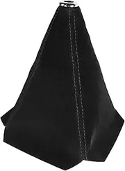 QIANG KUN Car Shift Boots Shift knob dust Cover Manual Gear Shift Cover Suede Leather Shift Boots MT Universal Type Shift Boots (Black Suede w/Black Stitching)