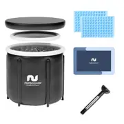 Nurecover POD Complete Portable Ice Bath With Carry Case Muscle Recovery Sports Training Recovery (Black/White)