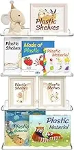 Lifewit Kids Bookshelf 4 Pack, 15" Floating Shelves for Wall Mounted, Clear Nursery Book Toy Hanging Racks for Baby/Toddler/Children in Bedroom, Living Room Decor