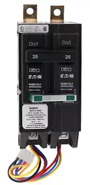 BABRSP2020, 20A, 120/240V, 2-Pole Smart Circuit Breaker, Bolt-On, Remotely Opera