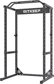 RitKeep Multi-Function Power Rack RMAX 2250 for Ultimate Strength Training - Versatile Squat Rack with Multi-Grip Pull-Up Bar, Safety Bars, and J-Hook for Weightlifting Exercises