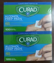 CURAD Alcohol Prep Pads (Pack of 4 Boxes), Thick Alcohol Swabs 400 Counts