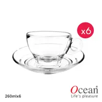 在飛比找誠品線上優惠-【Ocean】可啡美式拿鐵杯盤組 260ml (6組)