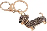 [Ipetboom] Charming Cartoon Dog Keychain Dog Rhinestone Pendant Stylish Keyring Accessory