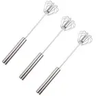 Stainless Steel Semi-Automatic Whisk, Stainless Steel Egg Whisk Hand Push7934