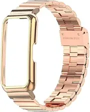 Stainless Steel Strap Fit For Huawei Band 8 7 6 Pro Watchcase Protector Fit For Honor Band7 6 Bracelet Metal Wristband Protective Shell