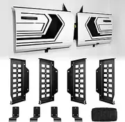 Wall Mount Door Storage Hangers Bracket for Ford Bronco 2021-2024 4 Door,4PCS Front and Rear Black Storage Rack Hooks Accessories,Rack Kit with Molle Panel(Includes Tool Bag and Bottom Bracket)