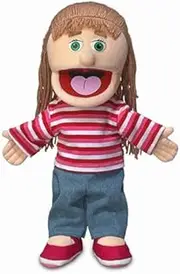 14" Emily, Peach Girl, Hand Puppet