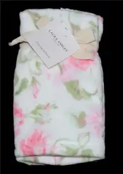 2 Laura Ashley Pastel Morning Gloria Floral Velour Cotton FINGERTIP Towels NWT
