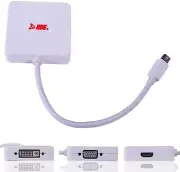 HDE 3-IN-1 Mini DisplayPort HDMI DVI VGA Adapter A13